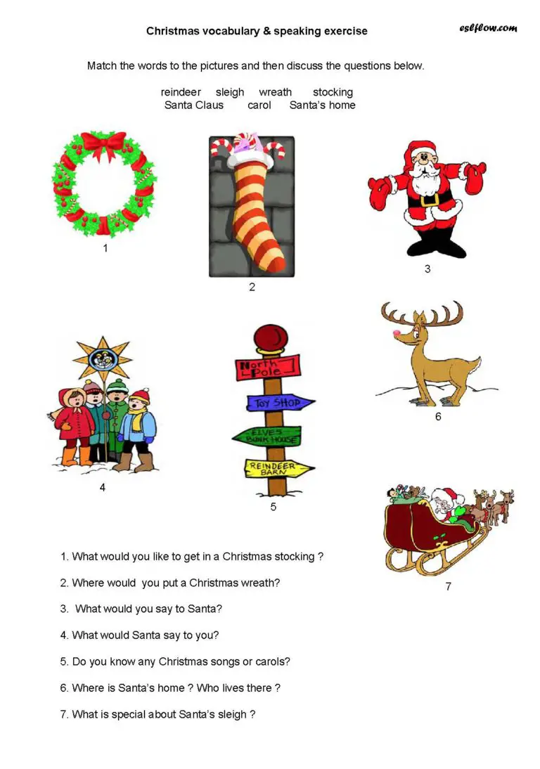 Christmas holidays worksheet