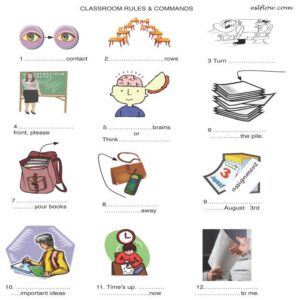 Classroom-rules-language and vocabulary exercise worksheet