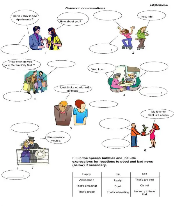 Complete the five conversations. Conversation in English. Conversation Worksheets. Conversation in English Worksheet. Collocations 4 класс Worksheet.