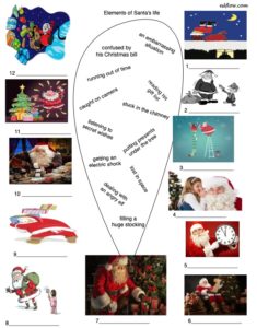 Vocabulary activity and pictures for Santa Claus an Christmas