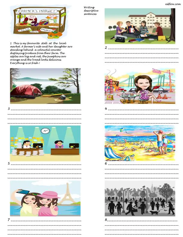 Writing Descriptive Sentences From Pictures Worksheets Pdf
