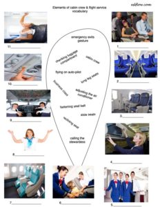 Cabin crew and flight service vocabulary exercise