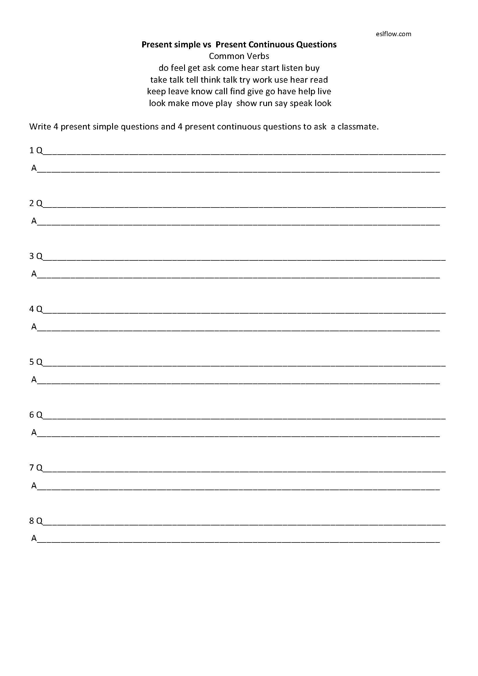 Picture-Based Present Continuous Tense Worksheets - Eslflow