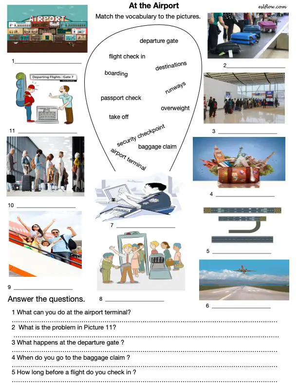 travel vocabulary exercises pdf