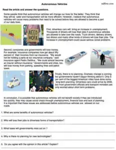 18 topical reading comprehension worksheets for esl classes