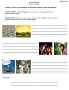 City vs countryside essay writing exercise