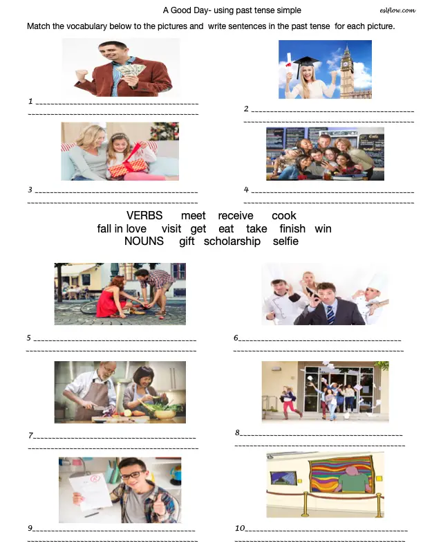 A grammar and past tense activity for ESL students